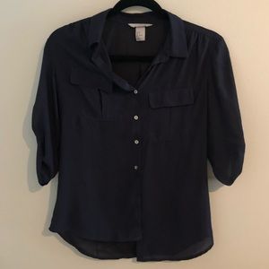 H&M Navy Blue Button Down